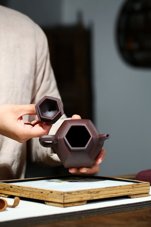Yixing Zisha Teapot Liufang Pagoda, 100% Fully Handmade by National Certified Arts & Crafts Master