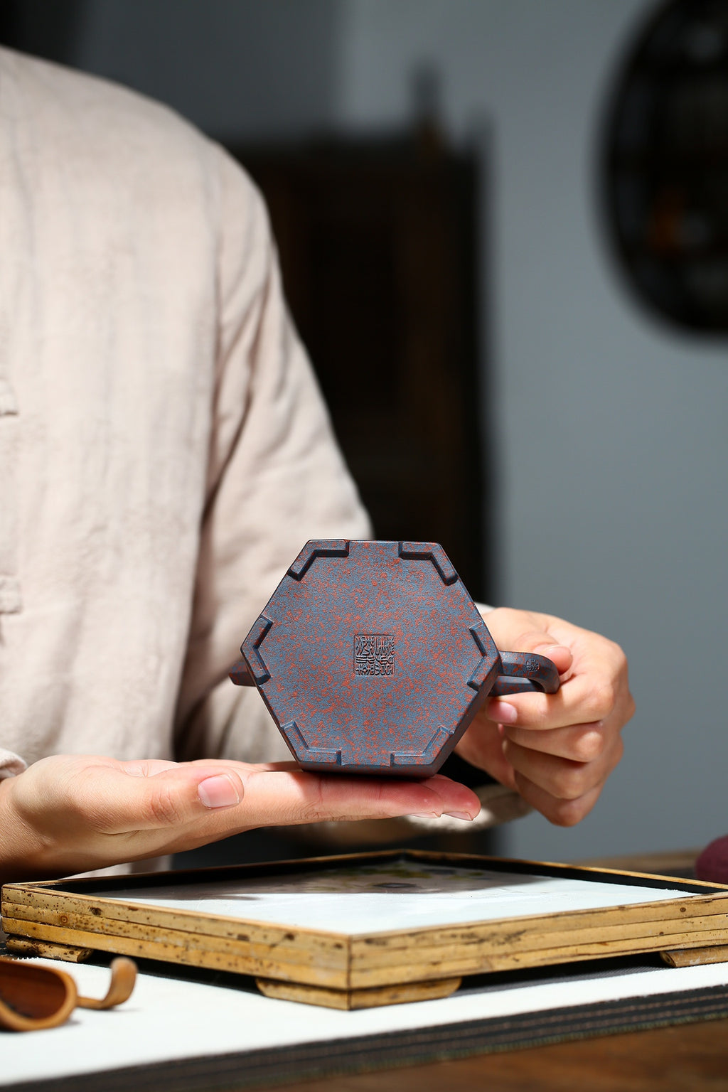 Yixing Zisha Teapot Liufang Pagoda, 100% Fully Handmade by National Certified Arts & Crafts Master