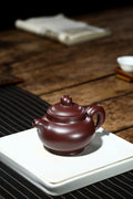 Yixing Zisha Teapot Da Hong Lotus, Rare Shi Hong Ore Zisha Clay