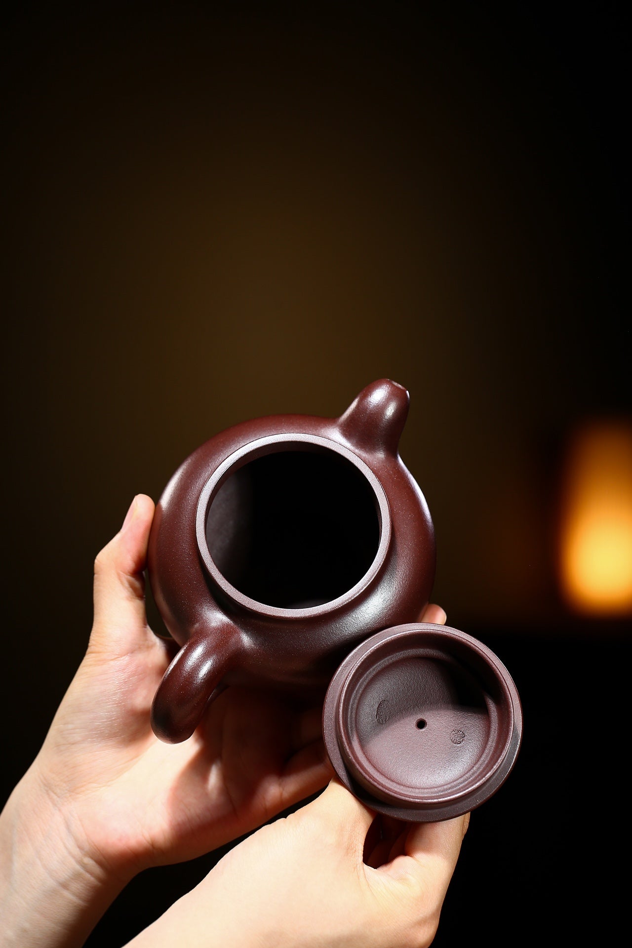 Yixing Zisha Teapot Da Hong Lotus, Rare Shi Hong Ore Zisha Clay