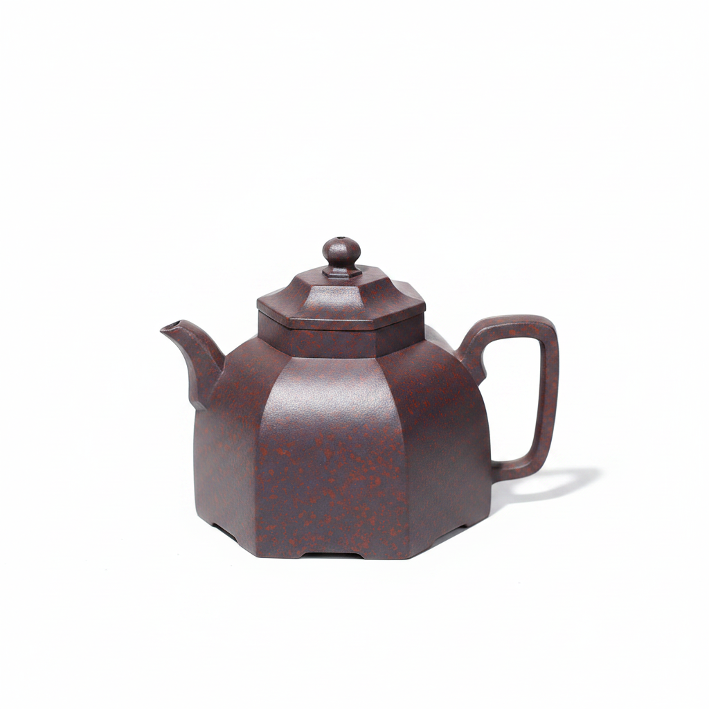 Liufang Pagoda Yixing Zisha Teapot | Aged Purple Clay | Wood-Fired | Artisan Sun Zehua | 260cc - White Background
