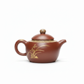 Zen Destiny Yixing Zisha Teapot | Dicaoqing Clay | 24K Gold | Artisan Qiu Yulin | 450cc - White Background